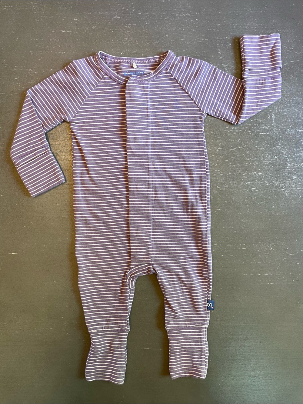 0-3M Magnetic Me Lavender and White Striped One-Piece Footie